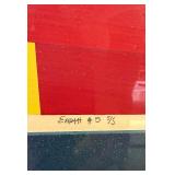 Vintage Signed & Numbered Delmos Hickmott Geometric Print dated 1972