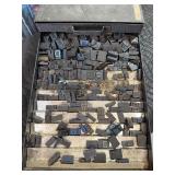 Vintage Parts File Cabinet w/ Vintage Type Set