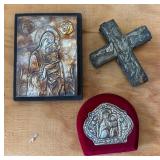 3 Vintage / Antique Icon Religious Item Lot