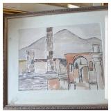 2 Vintage Southwestern Framed Watercolor Paintings