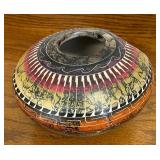 Signed Native American Pottery Spider Web Pot