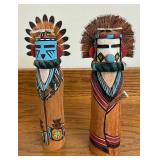 Lot of 2 Vintage Face HOPI Kachina Doll Lot