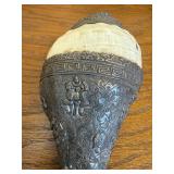 Vintage Tibetan Silver Decorated Conch Shell