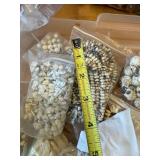 LARGE LOT of White Beads Including Skulls and MANY Coyote Teeth - Lot #8