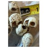 LARGE LOT of White Beads Including Skulls and MANY Coyote Teeth - Lot #8