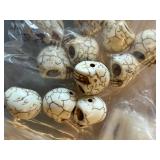 LARGE LOT of White Beads Including Skulls and MANY Coyote Teeth - Lot #8