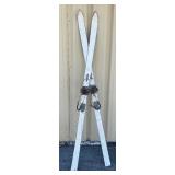 WWII Army 10th Mountain Div White Wooden Skis