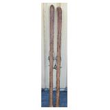 WWII Army 10th Mountain Div White Wooden Skis