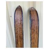 WWII Army 10th Mountain Div White Wooden Skis