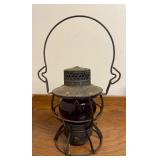 Antique Railroad Lantern w/ Original Red Glass Globe