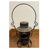 Antique Railroad Lantern w/ Original Red Glass Globe