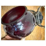 Antique Railroad Lantern w/ Original Red Glass Globe