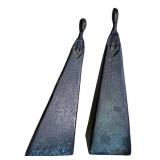 Pair Bronze Figure Sculptures in the Style of Sydney Kumalo