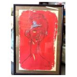 WONDERFUL Mid Century Print Tete de Femme by Amedeo Modigliani