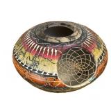 Signed Native American Pottery Spider Web Pot