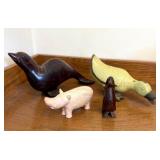 Lot of Vintage Carved Animals