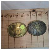 2-Marlboro Belt Buckles