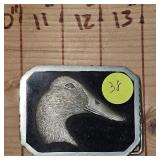 Original Bill Callahan Wildlife Duck Belt Buckle in Pewter