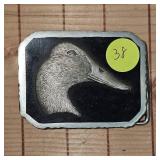 Original Bill Callahan Wildlife Duck Belt Buckle in Pewter