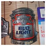 Bud Light Belt Buckle and Minnesota Twins Belt Buckle, Keychain and 1991 Worls Series Button