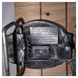 Bud Light Belt Buckle and Minnesota Twins Belt Buckle, Keychain and 1991 Worls Series Button