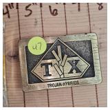 Trojan TX Belt Buck and Ashtray