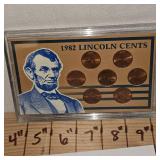 1982 Lincoln Cents with COA and Shell Case Penny Collection