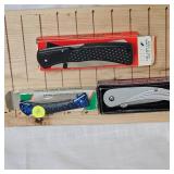 Triumph Folding Knife, 4"Stainless Knife, 4" Blue Folding Knife