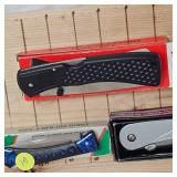 Triumph Folding Knife, 4"Stainless Knife, 4" Blue Folding Knife