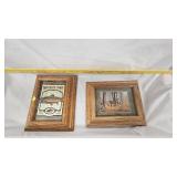 Lot of 2 Pictures, Deer and Two Brook Lodge