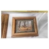 Lot of 2 Pictures, Deer and Two Brook Lodge