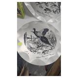 Les Kouba Pheasant Art Aluminum Trays(4) and Vintage Hunt Themed Puzzle