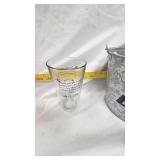 Bud Light Pail, Pearl Ale Can, SMS Champagne Glasses, Gettyburg Glass