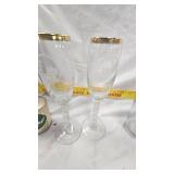 Bud Light Pail, Pearl Ale Can, SMS Champagne Glasses, Gettyburg Glass