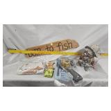 Fish Themed Decore Lot, Trivet, Sign, Game and Heico German Fishing Troll