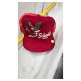 Schmidt Beer Hat, Like New, Red Courderoy with Eagle