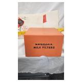 6 Sample Pkgs of Kendall Milk Filters and 2 Vintage Milk Filter Cases by Kendall