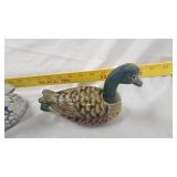 Pair of Duck Trinket Boxes, small wear spot on head of Mallard