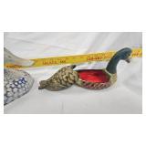 Pair of Duck Trinket Boxes, small wear spot on head of Mallard