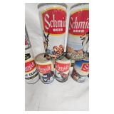 Lot of 18 Empty Schmidt Beer Cans, Various Designs