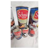 Lot of 18 Empty Schmidt Beer Cans, Various Designs