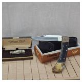 National Blade, Etched Ivory Handle and Black Knife