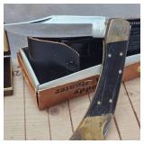 National Blade, Etched Ivory Handle and Black Knife