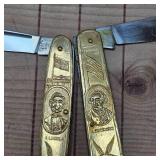 Abe Lincoln and George Washington Brass Knives