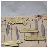 4 Brass Collectors Knives