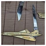 4 Brass Collectors Knives