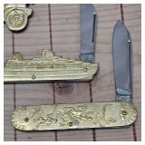 4 Brass Collectors Knives