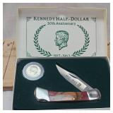 Kennedy Half Dollar 1948-1963 Coin and Knife Tribute