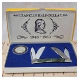 Franklin Half Dollar 1948-1963 Coin and Knife Tribute