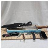 13" Hunting Knife, 3" Dagger, 3 Other Knives